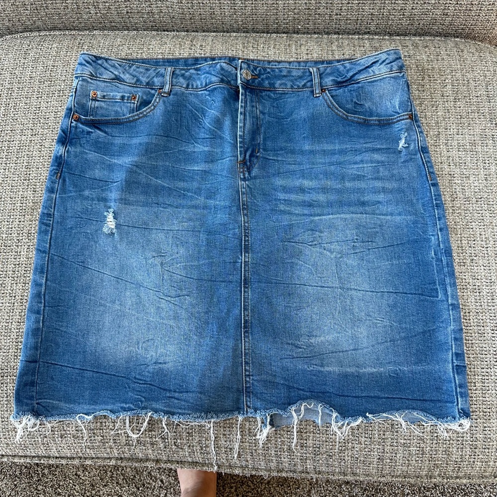 Dex Blue Knee-Length Denim Skirt